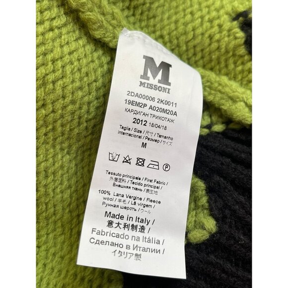 Missoni $795 Green Knit Geometric Long Length Cardigan Sweater Medium NWT - Picture 9 of 9